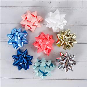 Lazo de papel de regalo de polipropileno multicolor, lazo de estrella para Navidad y decoración de fiestas