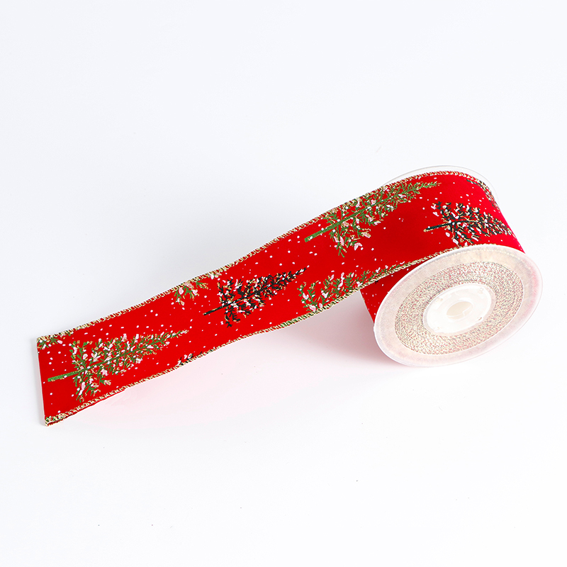 Wired Christmas Ribbon for Crafts Gift Wrapping Christmas Decorations