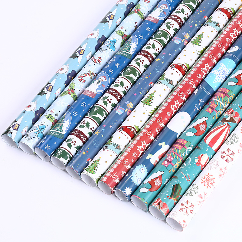 11 designs Christmas gift wrap roll