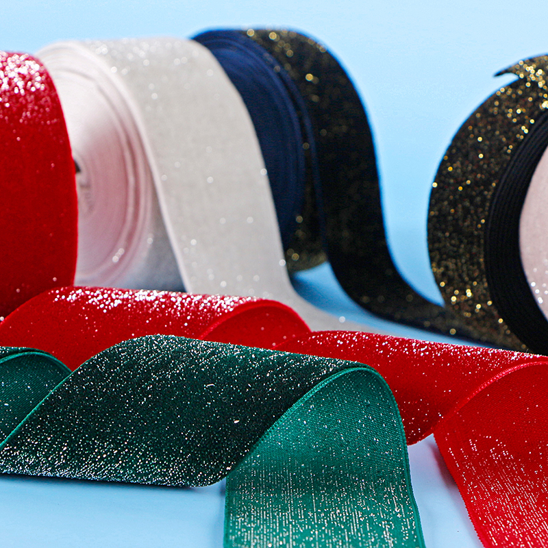 2023 Velvet Ribbon​ with glitter for gift decorations 