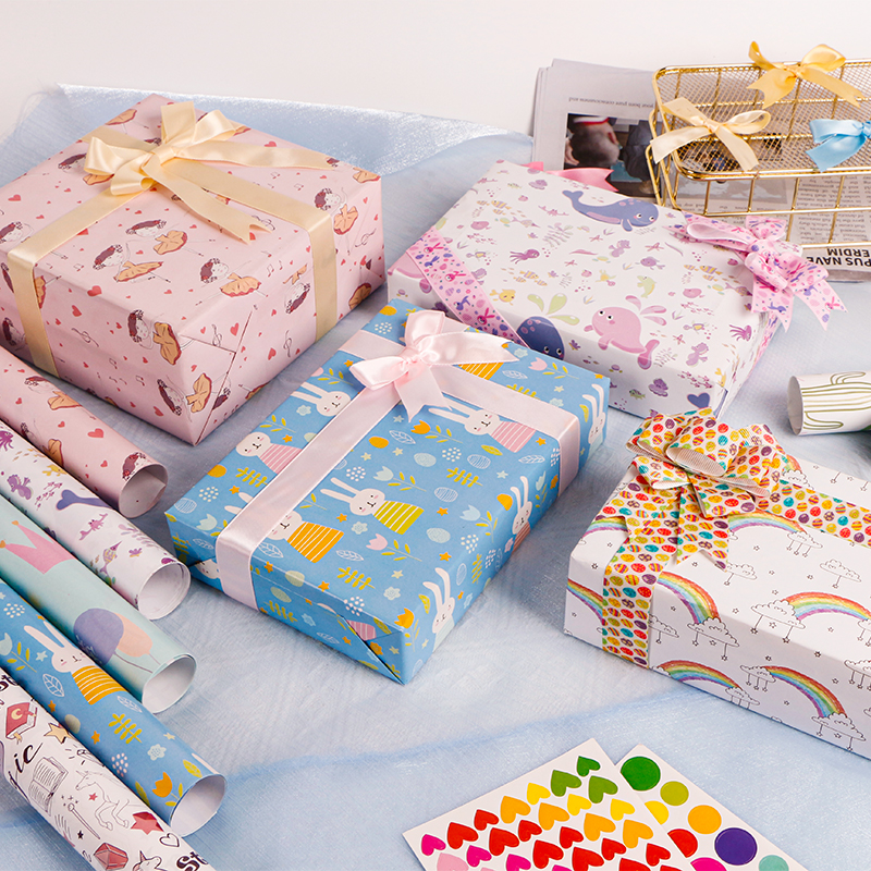 Coated Paper Printed wrapping paper gift packaging