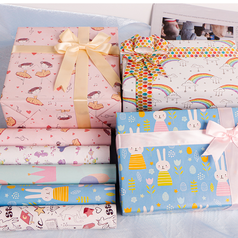 Coated Paper Printed wrapping paper gift packaging 