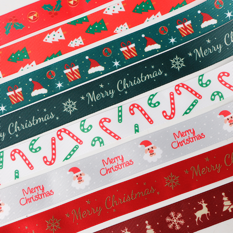 Christmas Grosgrain printed ribbon 