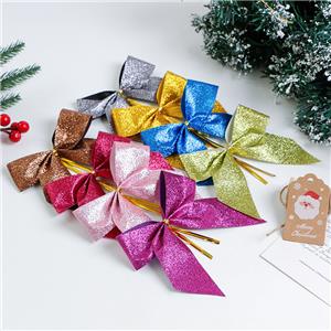 Glitter fabric ribbon bows Christmas bows