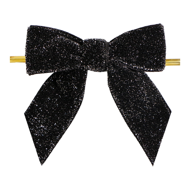 Velvet ribbon bow ,Velvet Glitter ribbon bow,tie bow 