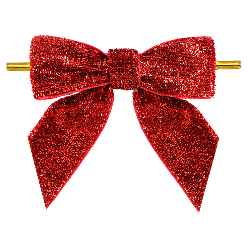 Velvet ribbon bow ,Velvet Glitter ribbon bow,tie bow 