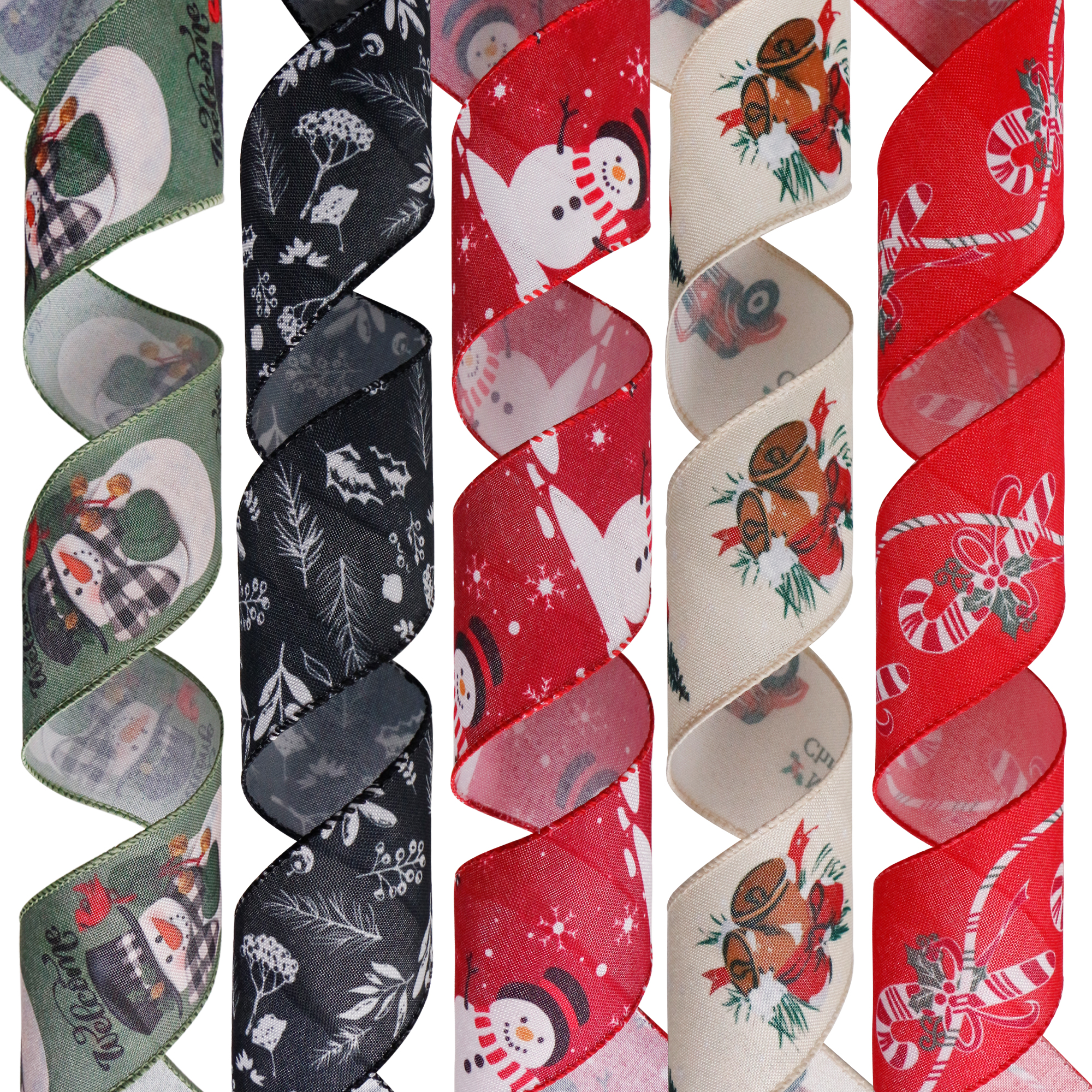 Christmas tree,Berry,leaf,snowman series ribbon