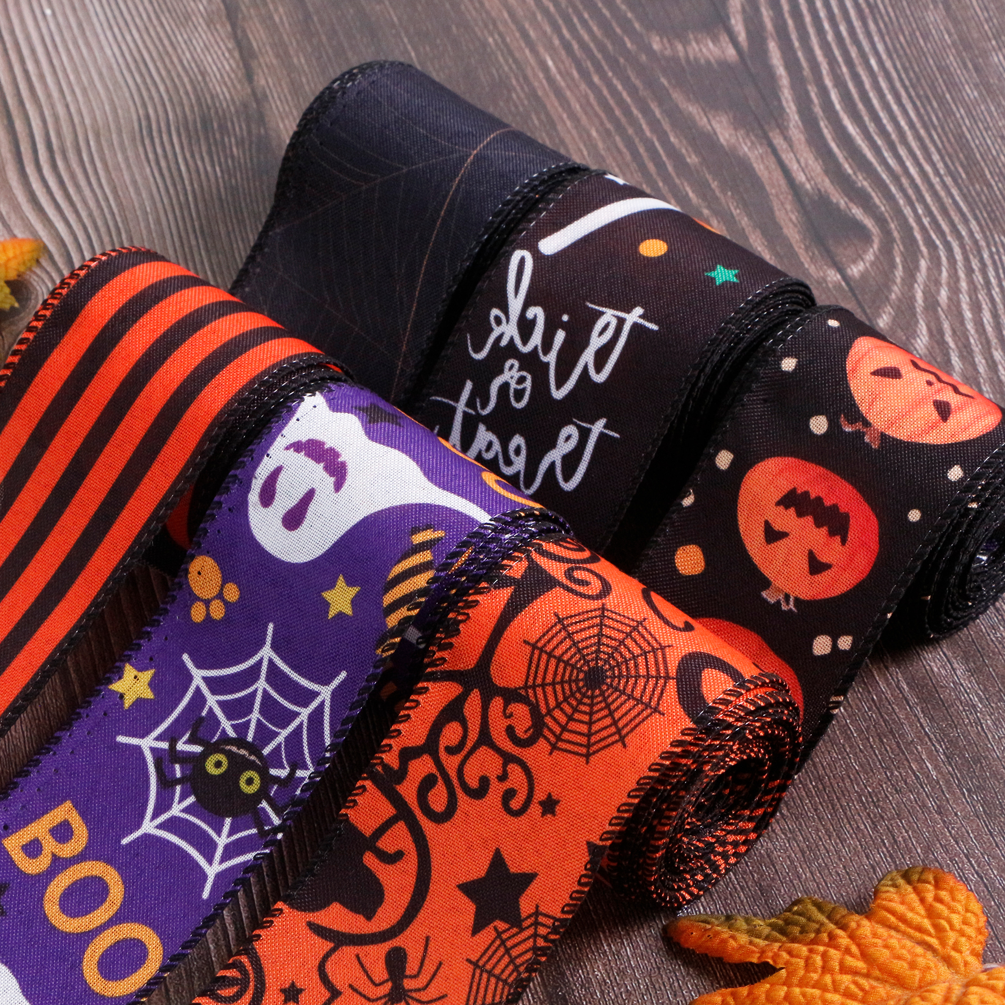 halloween-wired-edge-ribbon-25-inch-orange-black-purple-ribbon