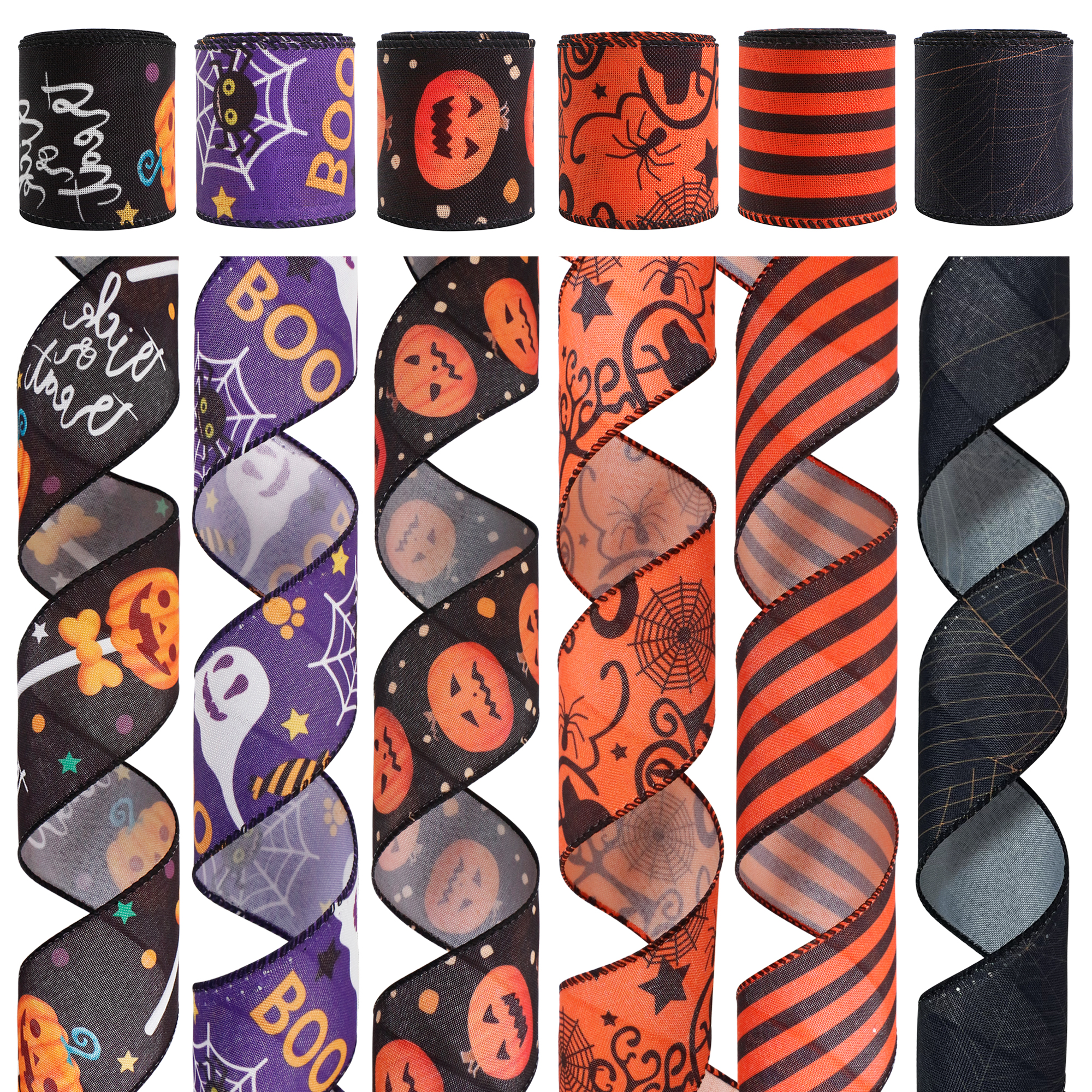 halloween-wired-edge-ribbon-25-inch-orange-black-purple-ribbon