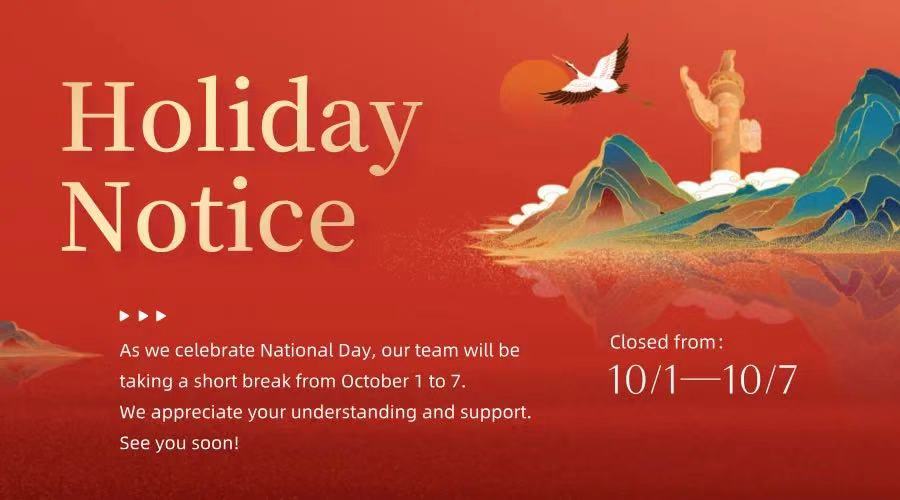 2024 Chinese National Holiday Notice