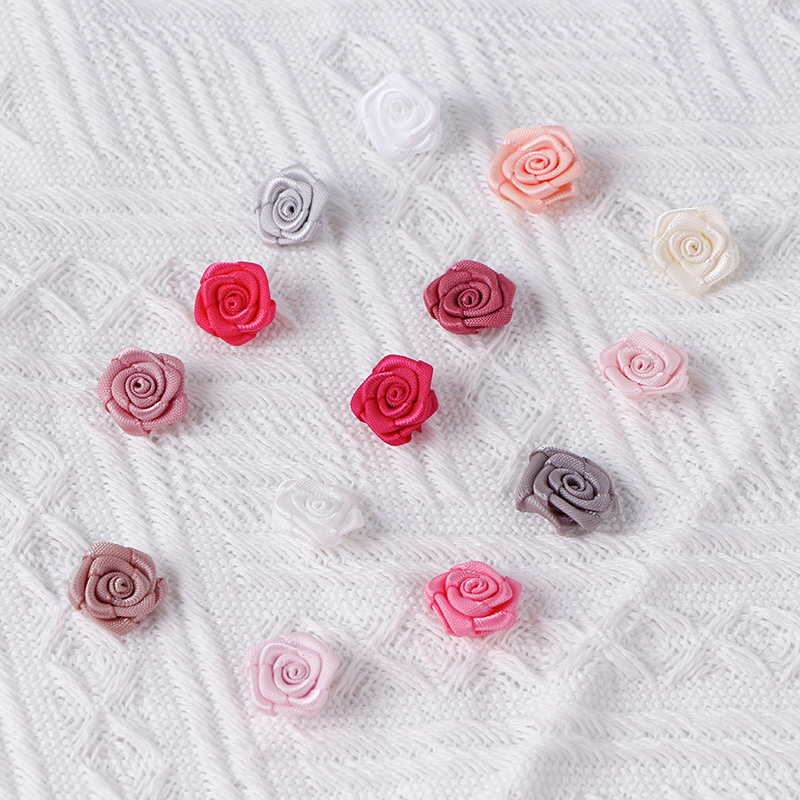 Mini Satin Rose Garment bow Accessories 