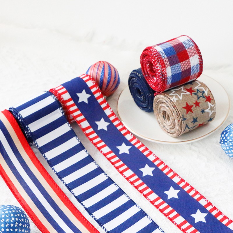 Independence day burlap ribbon