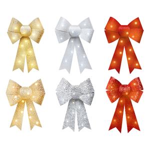 Red Christmas Bows Christmas Wreaths Bows Xmas Plastic Bows for Christmas Tree, Garland and Outdoor Decoration