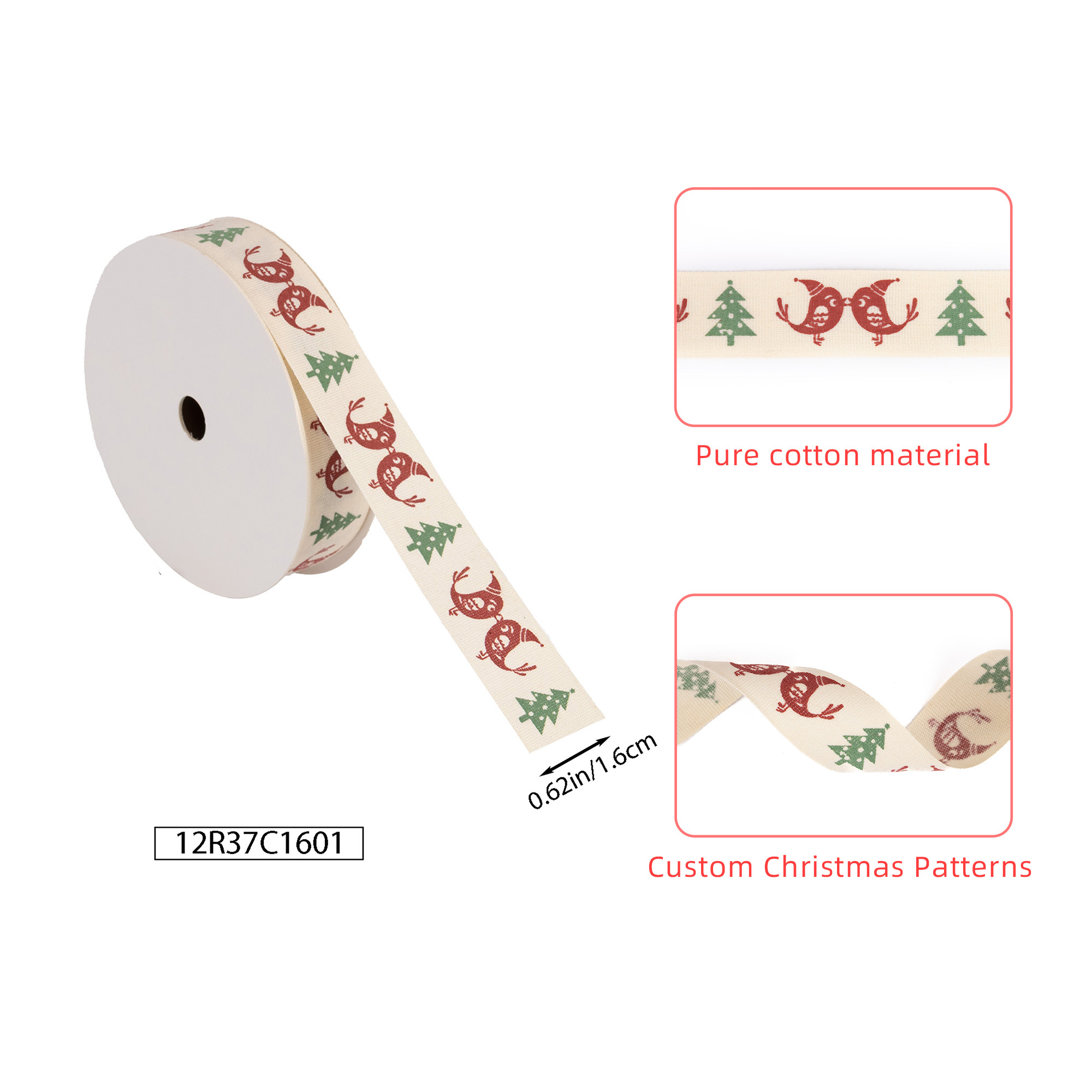 white cotton ribbon personalised