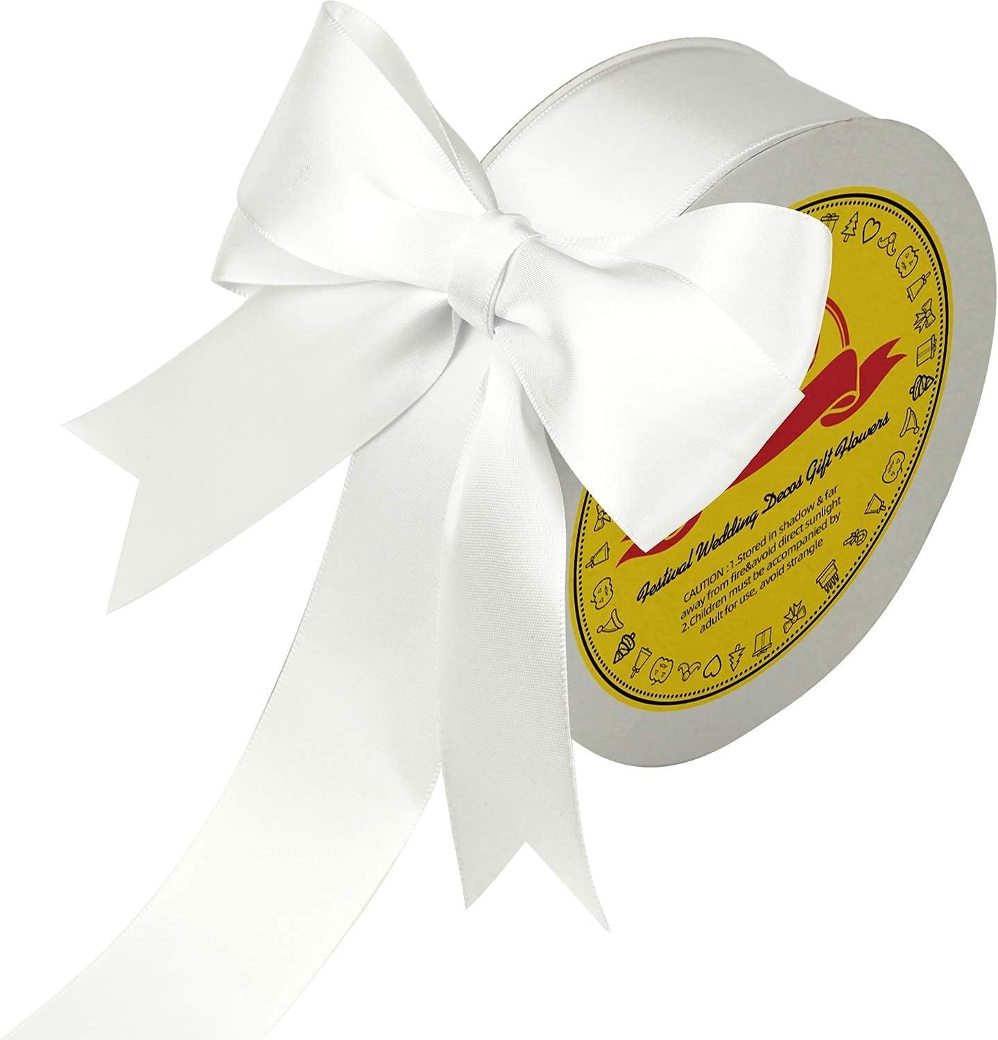 White Satin Ribbon - Solid Color Single/Double Sided
