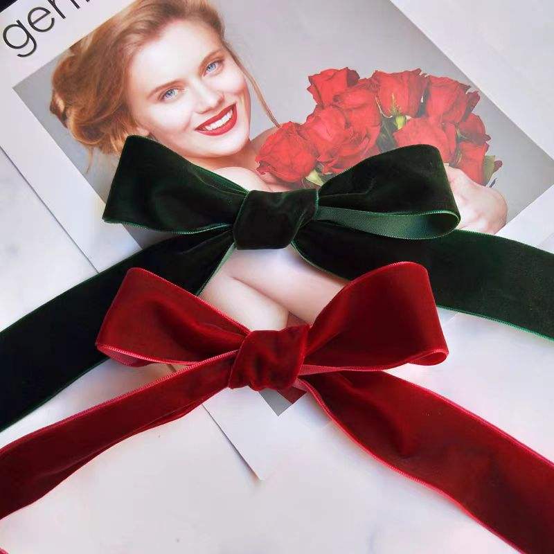 1 Inch Red Velvet Gift Ribbon - DIY Christmas Crafts