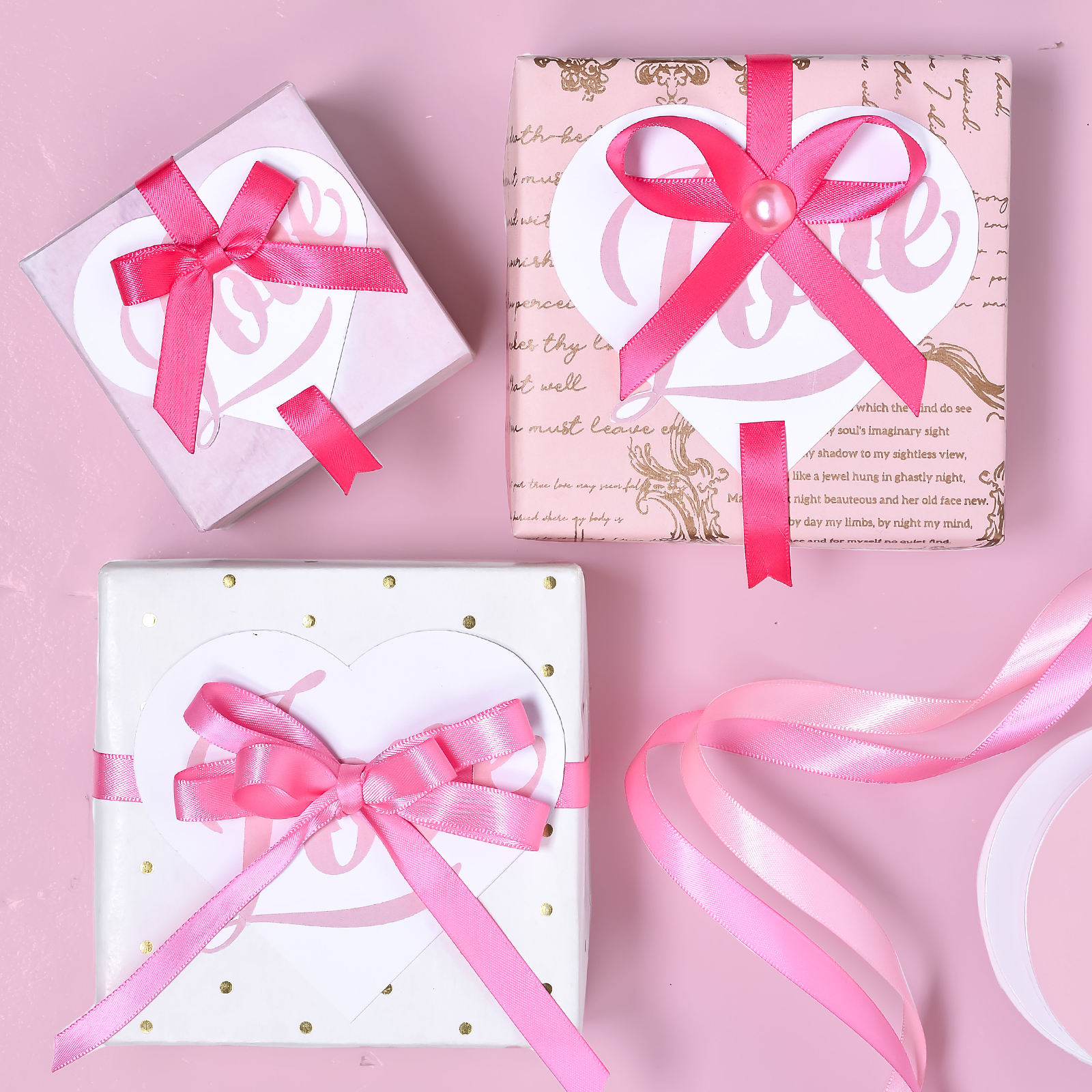 premade pink ribbon bow