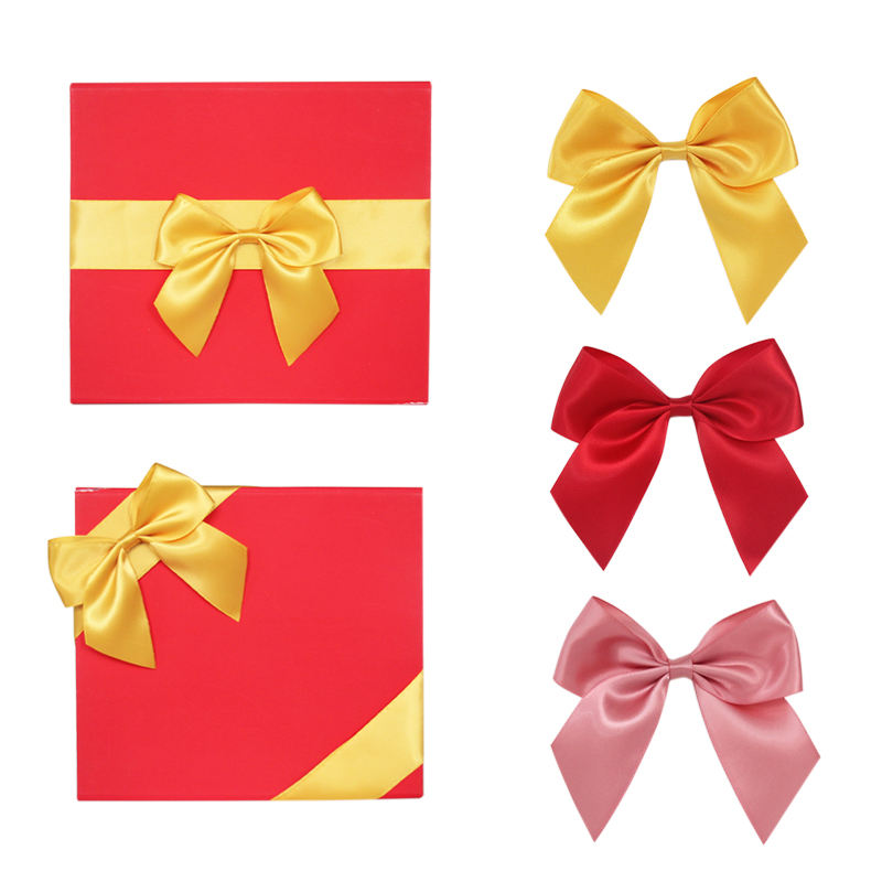 Red Ribbon Bow Wholesale Custom Pre-tied Gift Packaging
