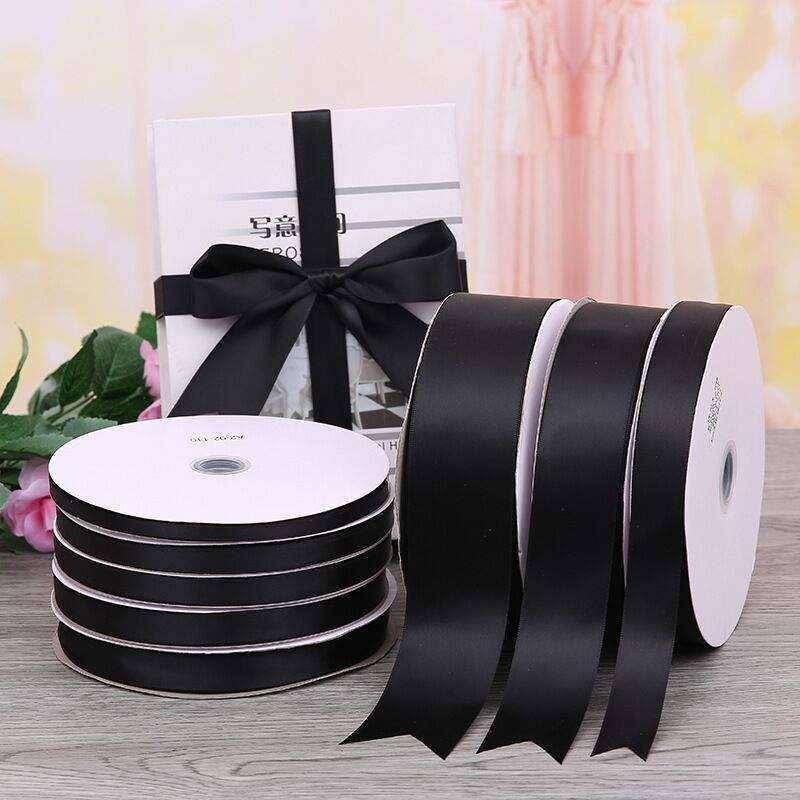 black satin ribbon 25mm
