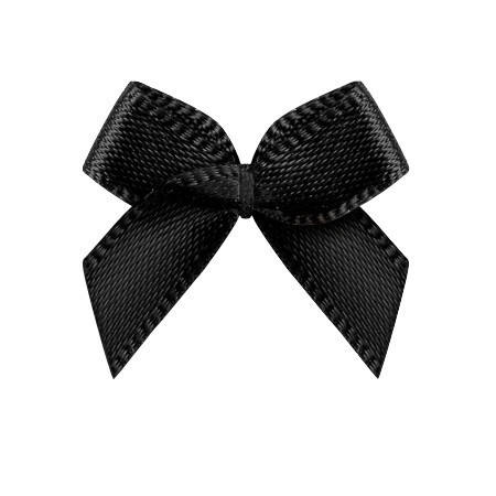 Custom Mini Black Ribbon Bow with Elastic - Factory Direct