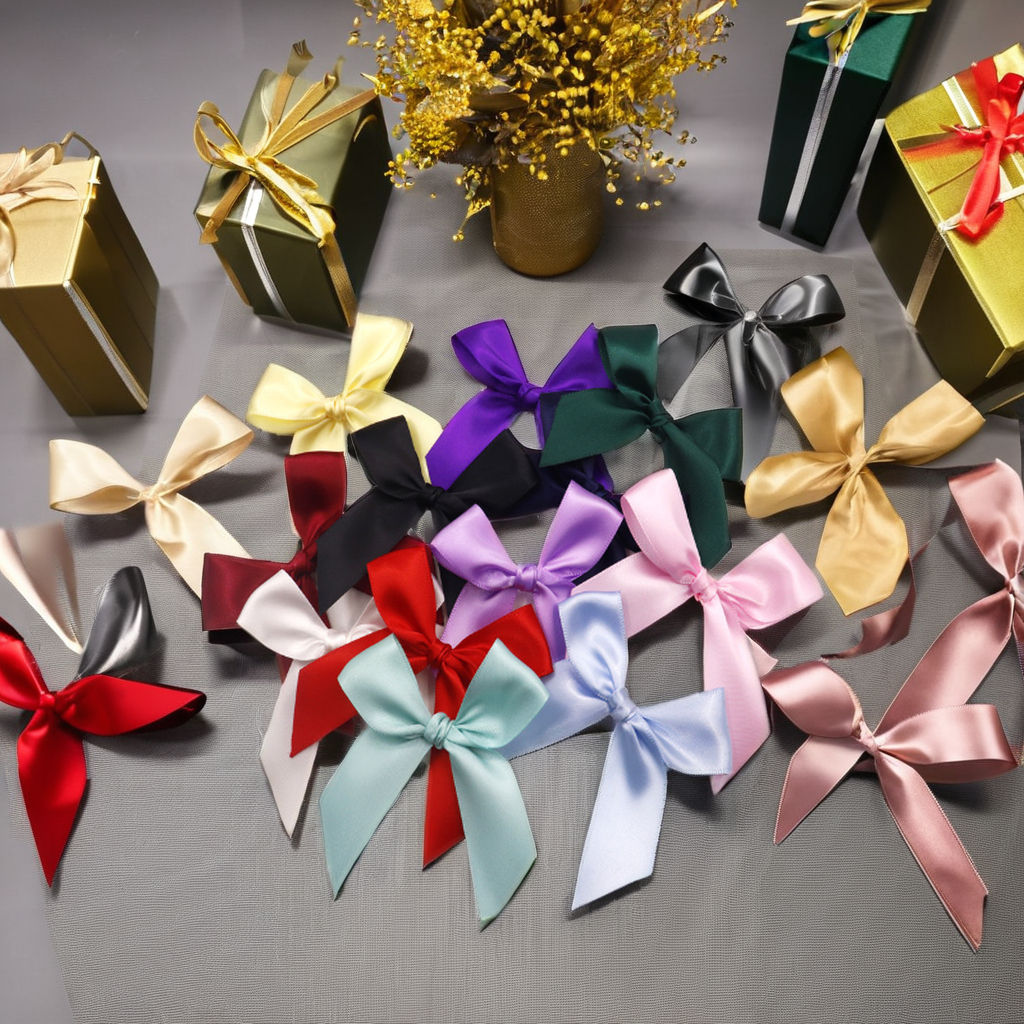 Custom Mini Black Ribbon Bow with Elastic - Factory Direct