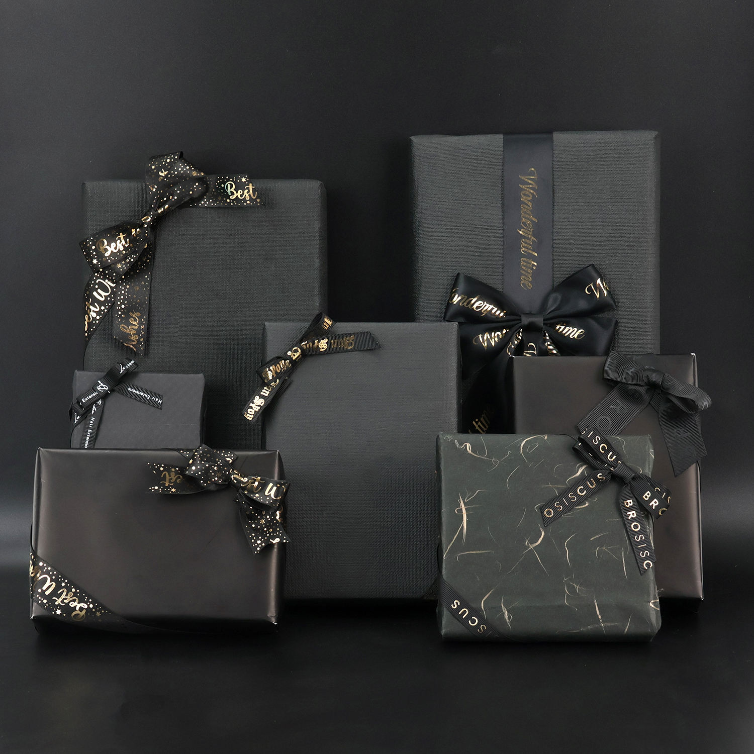 custom black ribbon bow