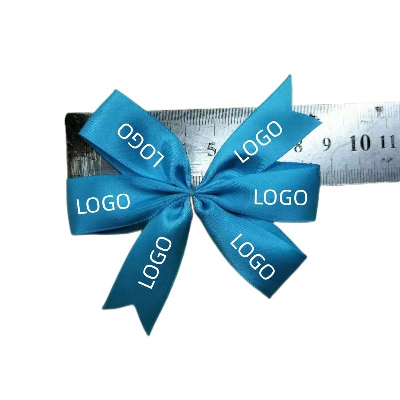 Custom Blue Ribbon Bow for High-Quality Tie Gift Packaging