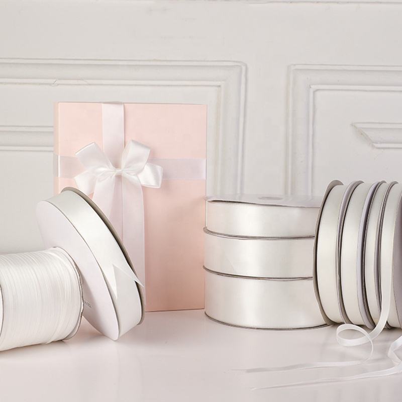 Premium Custom Pre-Tied White Ribbon Bow with Elastic