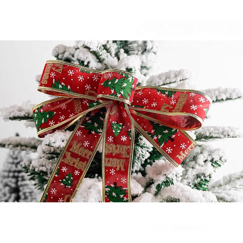 DIY Santa Hat & Snowflake Ribbon Bows for Christmas Tree