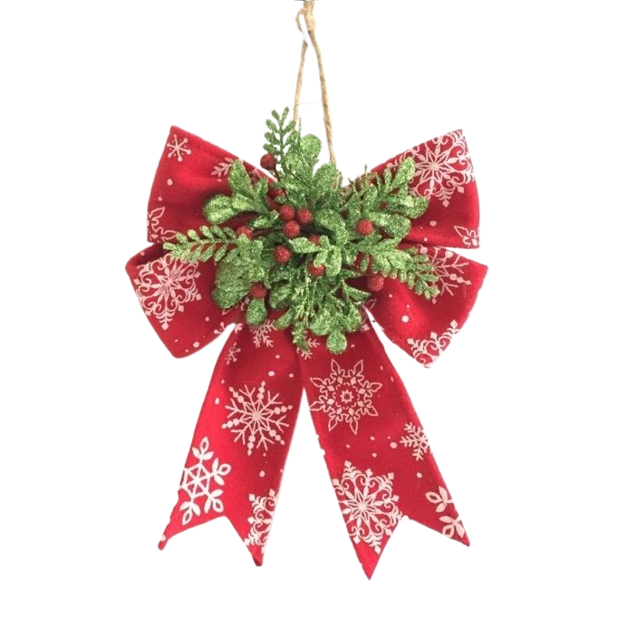DIY Santa Hat & Snowflake Ribbon Bows for Christmas Tree