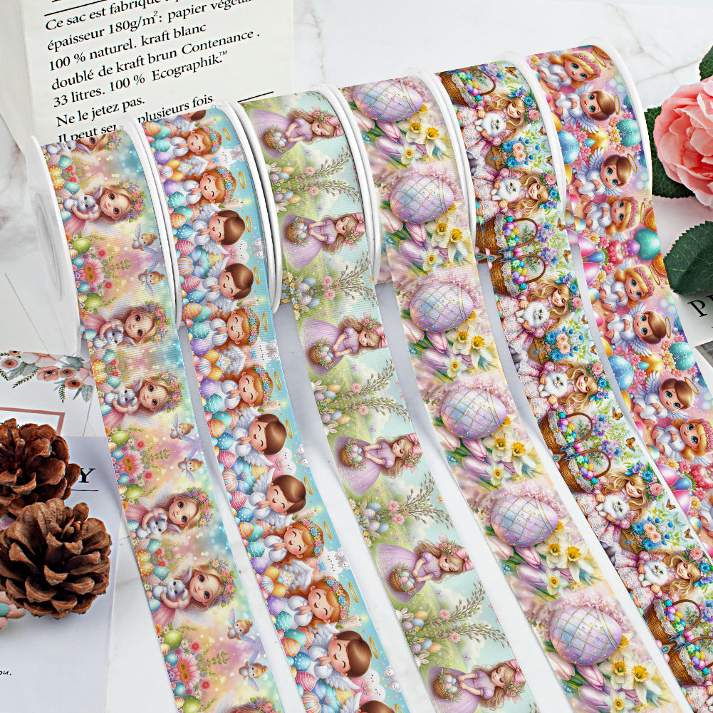 Wholesale Grosgrain Ribbon Easter Cartoon Print 25mm/38mm