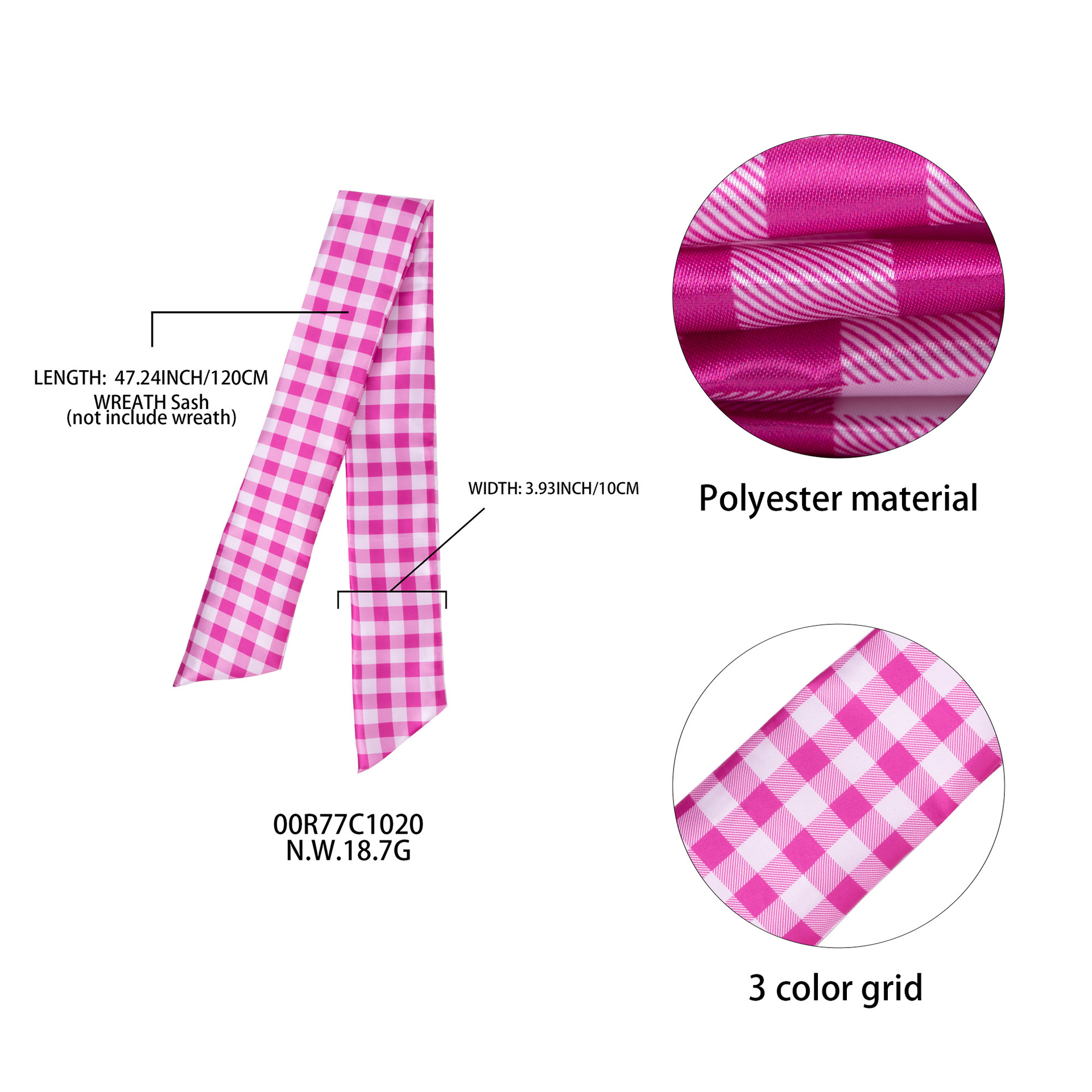 Christmas Plaid Wreath Ribbon Bow Front Door Custom