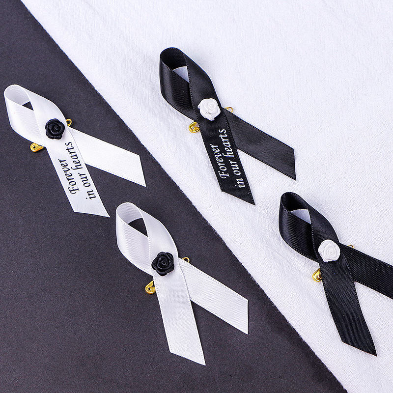 Hand tied memorial ribbons and bows