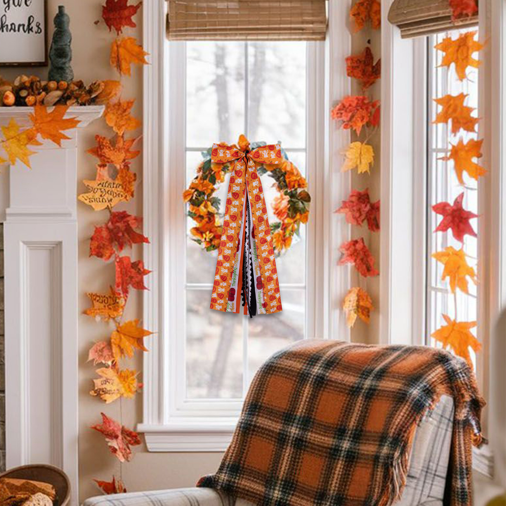 Thanksgiving Outdoor Ribbons and Bows Oh My Harvest Pumpkin