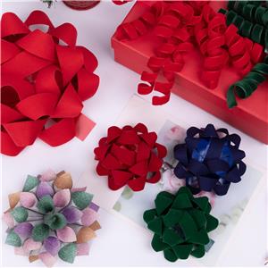 Pre Made Ribbon Bows - Flocked Star & Rose Decor
