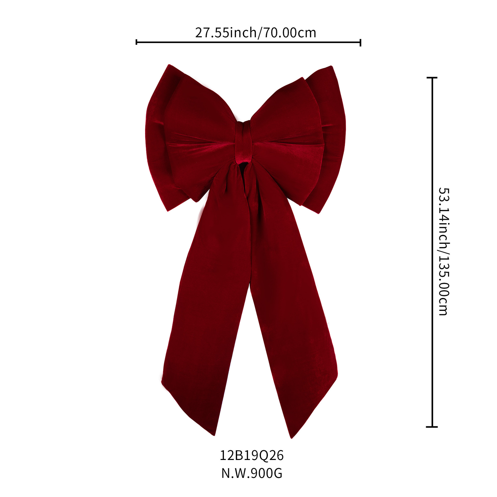 Red Velvet Bow Tie - Christmas & Wedding Party Decor