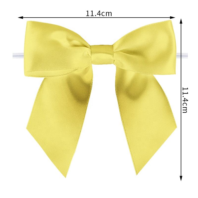 Pretied Premade Craft Bows, Ribbon Bows With Twist Tie