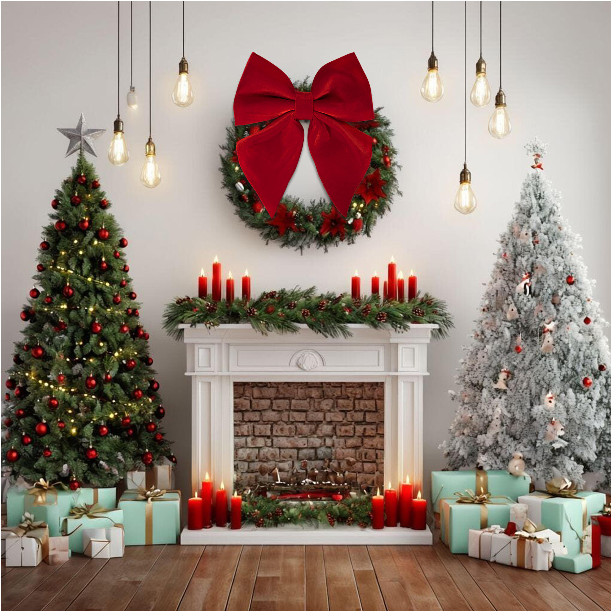 Large Festive Bows for Big Trees with Decorative Christmas Ribbon