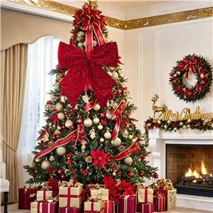 Large Festive Bows for Big Trees with Decorative Christmas Ribbon