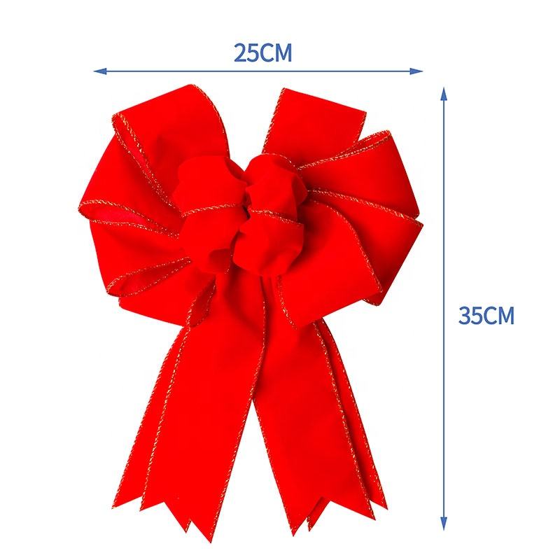 Luxe Red Velvet Bow Ornaments for Holiday Decor