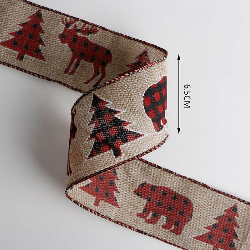 Wired Burlap Ribbon for Christmas Tree Decoration