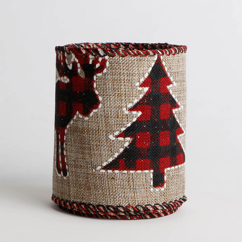Wired Burlap Ribbon for Christmas Tree Decoration