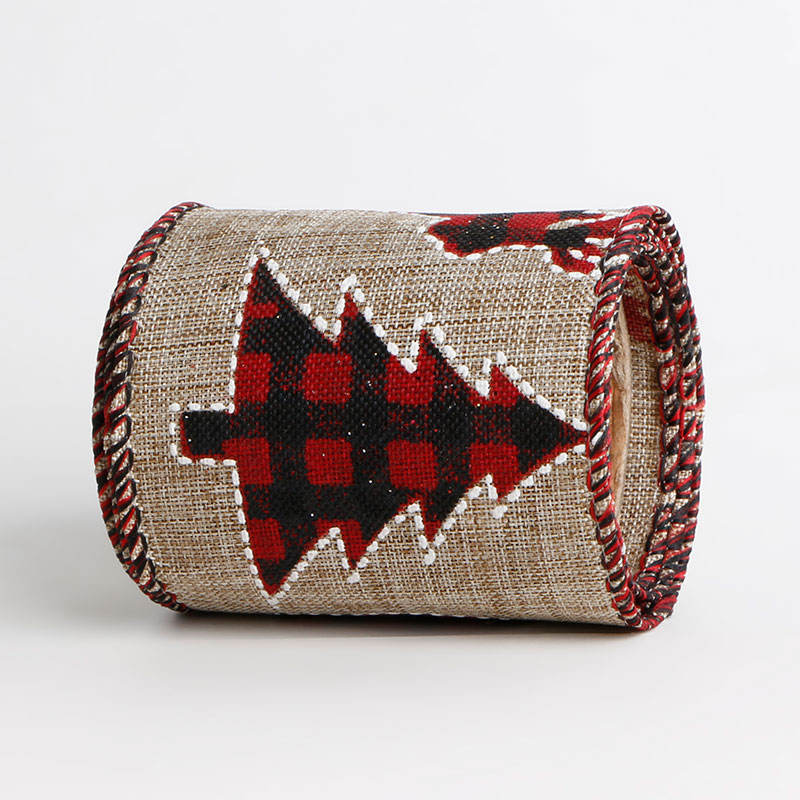 Wired Burlap Ribbon for Christmas Tree Decoration