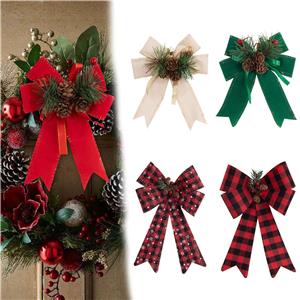 Custom PVC Christmas Bow for Indoor Tree Wreath Decor