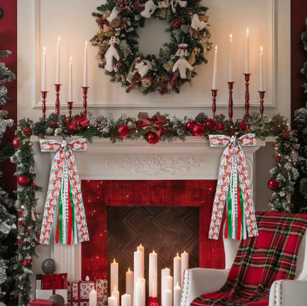 Elegant Large Christmas Ribbon Bows for Wreath Tree Topper Decor