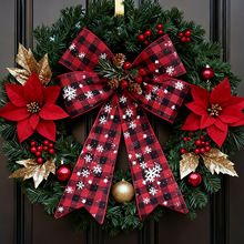 Custom PVC Christmas Bow for Indoor Tree Wreath Decor