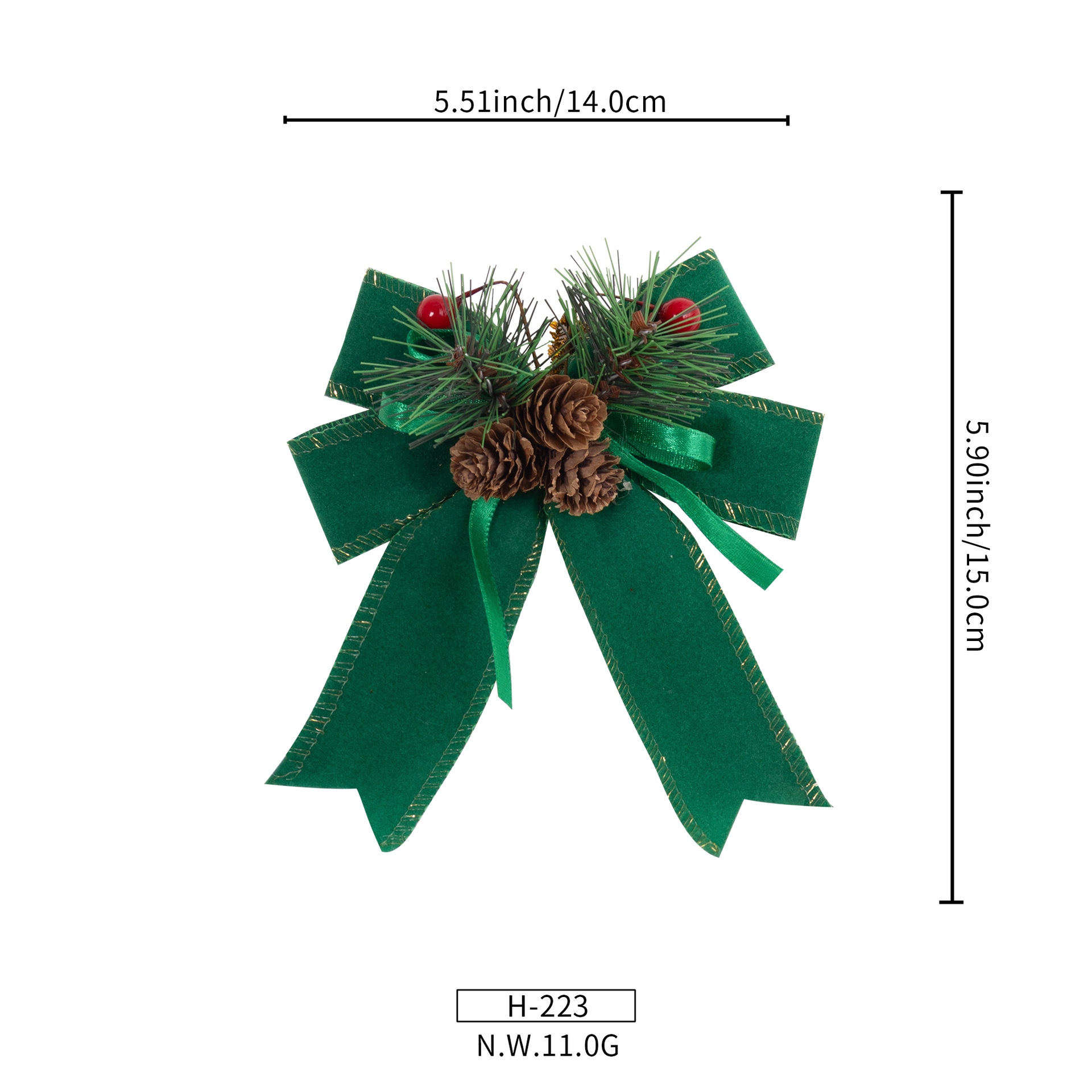 Custom PVC Christmas Bow for Indoor Tree Wreath Decor