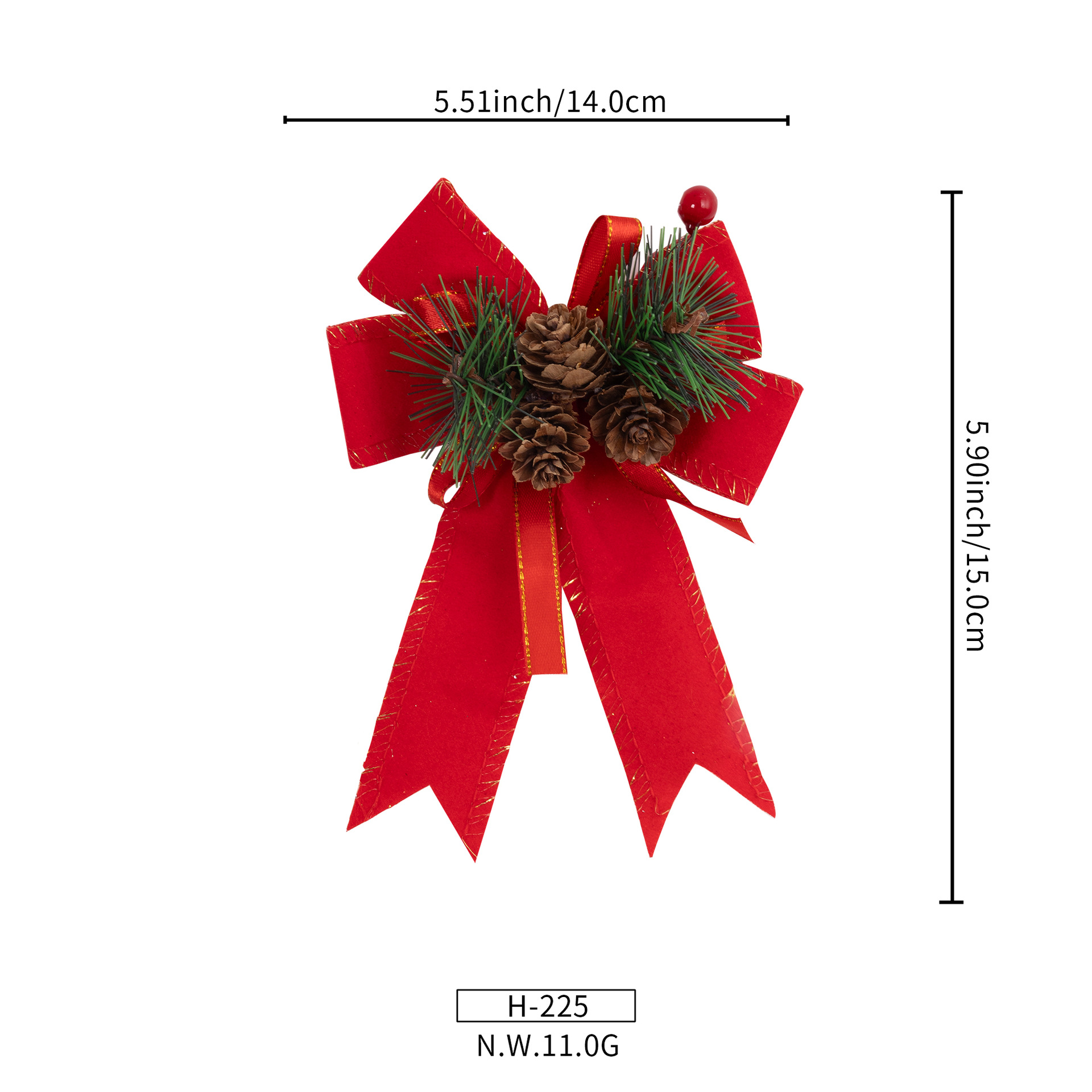 Custom PVC Christmas Bow for Indoor Tree Wreath Decor