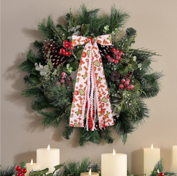 Elegant Large Christmas Ribbon Bows for Wreath Tree Topper Decor