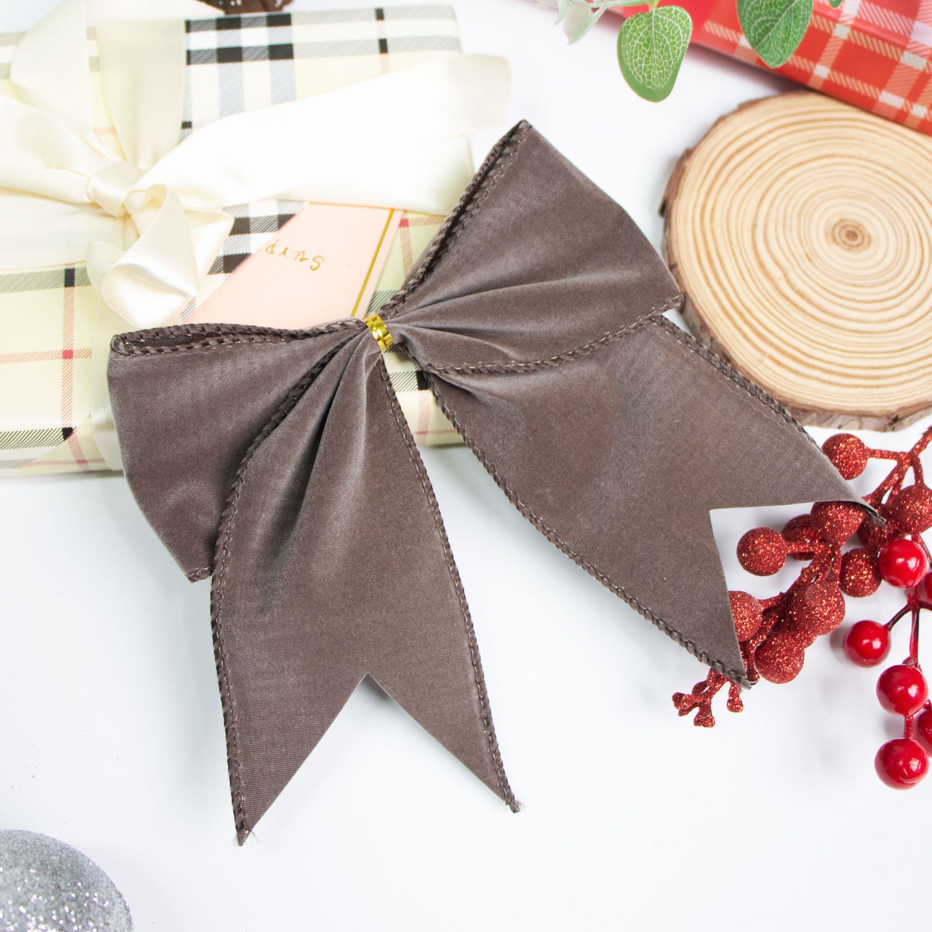 Christmas Tree Wedding Garland Flannel Velvet Ribbon Decor